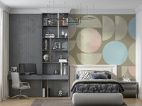 Tranquil Quiet Geometry visual display, geometric repeating print wallpaper.