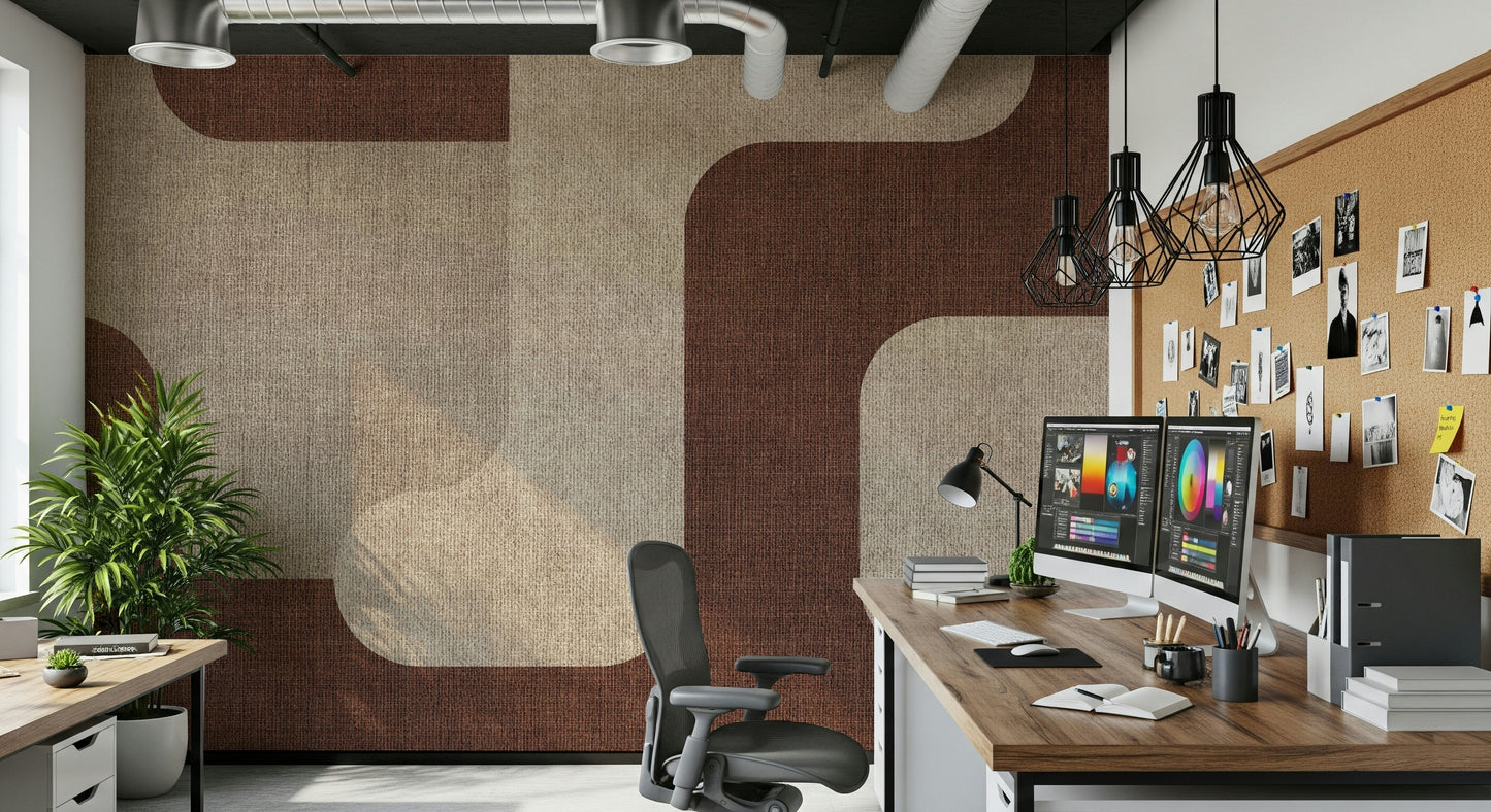 Mocha Curves Design Wall Mural