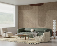 Comforting Warm Curves Design wall mural, soothing abstract shapes.