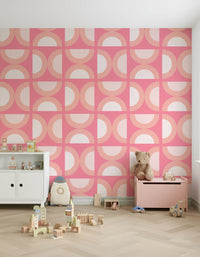 Retro Peach Arcs wallpaper adding a sophisticated, warm color to your space.