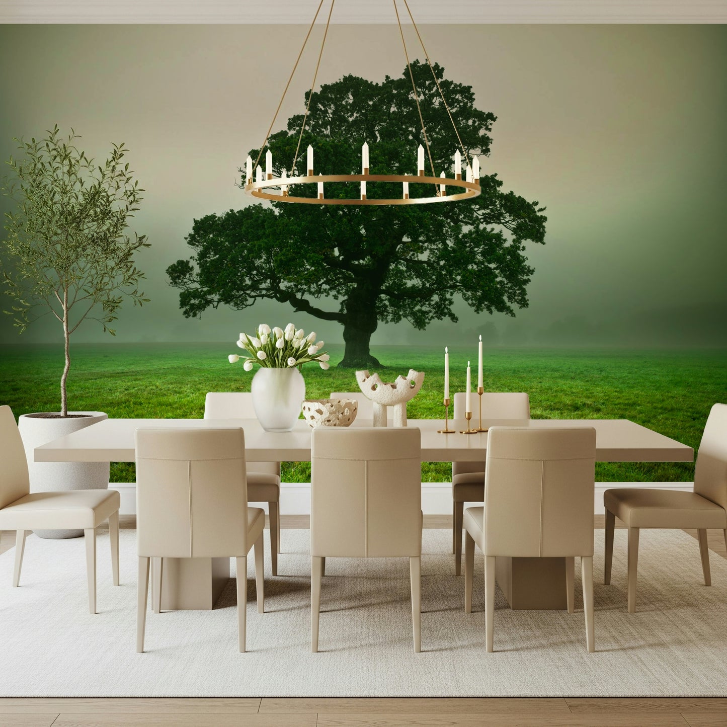 Dark Ethereal Presence tree silhouette wall decor moody forest.