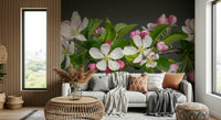 Artistic Apple Blossom Charm wallpaper for walls, beautiful branch image.