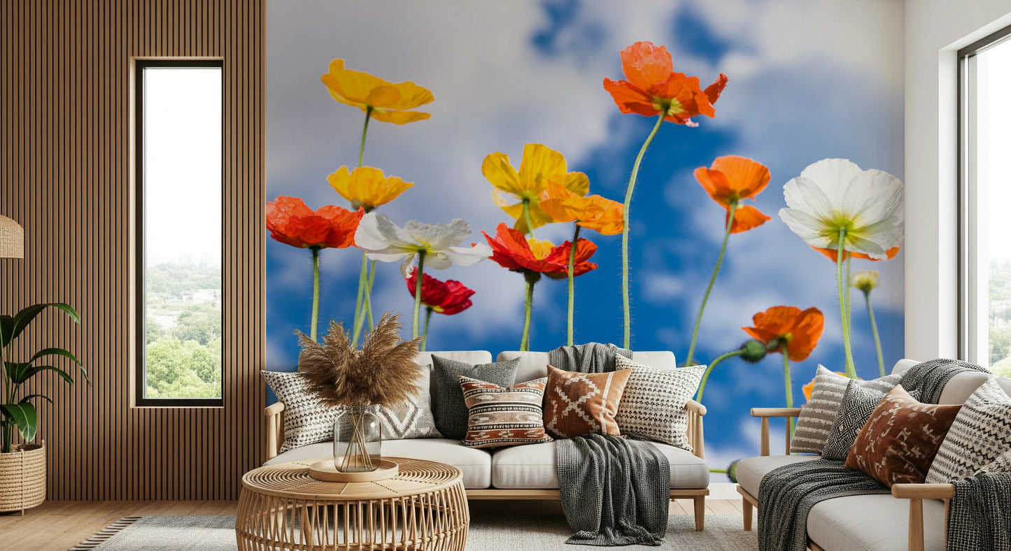 Amazing Blue Sky Bouquet custom wallpaper creating a blissful ambiance.