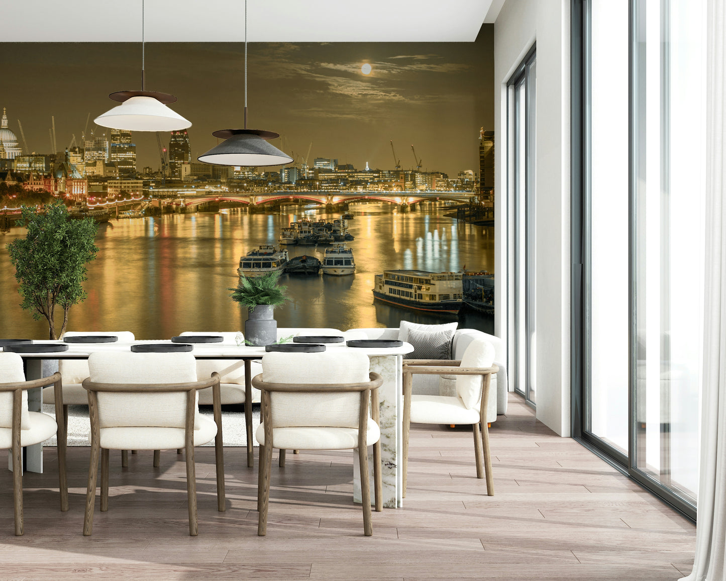 Spectacular London Nights architectural vista wallpaper option.