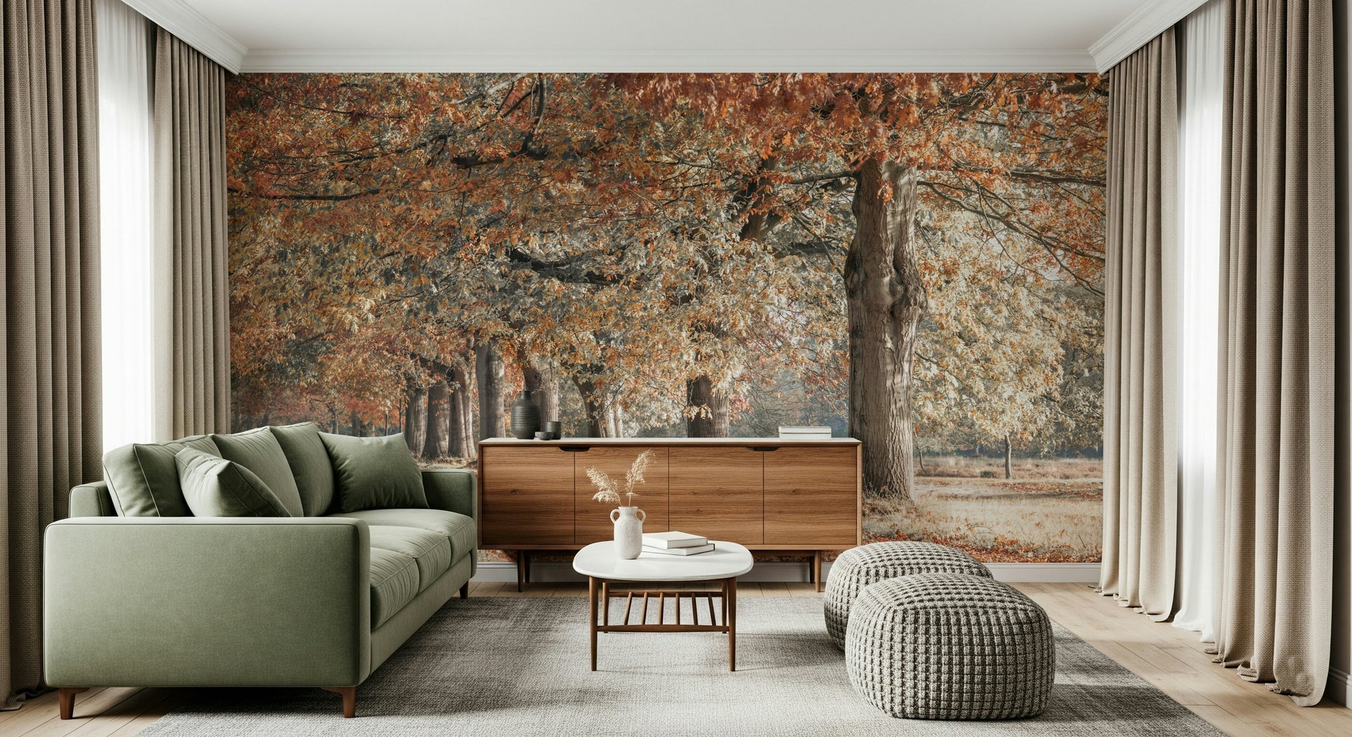 Charming Fall Splendor wall art, woodland scene, rust colored leaves.