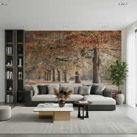 Serene Fall Splendor wallpaper for walls, tranquil park landscape scene.