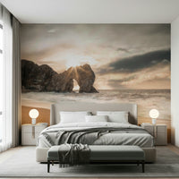 Stunning Durdle Door wall covering, dramatic golden hour ocean vista.