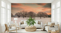 Inviting Snow Covered Field wall hanging, dramatic sky over white blanket.