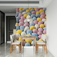 Tempting Easter Indulgence wall mural, sugar eggs background, soft focus.