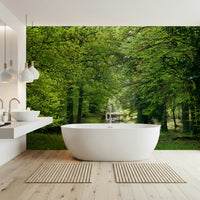 Forest ambiance: Flourishing Path wall mural, perfect for any room.