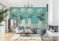 The fascinating Floral Quartet wall print, unusual, calming, elegant, rose motif.