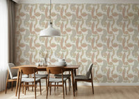 Abstract print Neutral Geo Chic wallcovering sophisticated style.