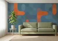 Art deco inspired Streetlights abstract print, overlapping translucent graphic shapes.