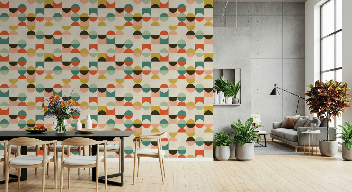Retro Geo Harmony modern graphic repeating pattern