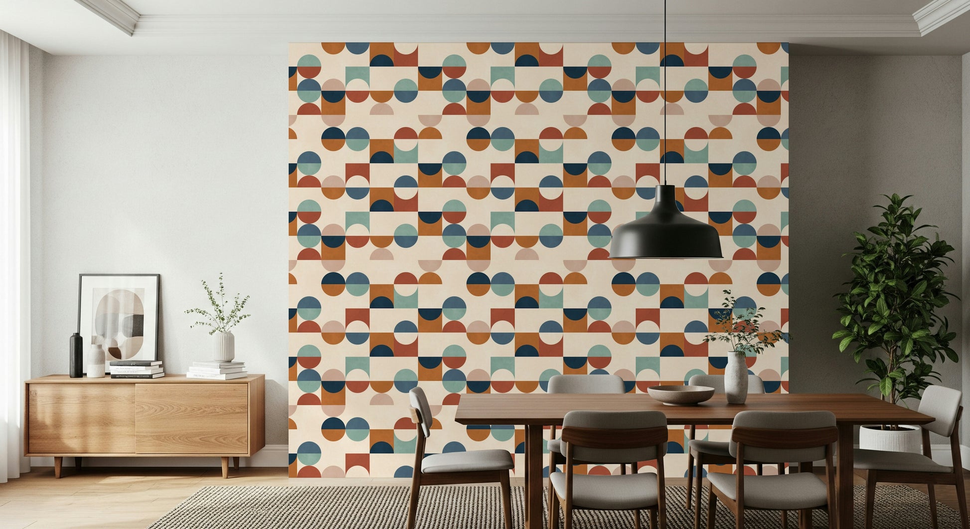 Artisan Mod Blocks pattern, creative interior wall paper.