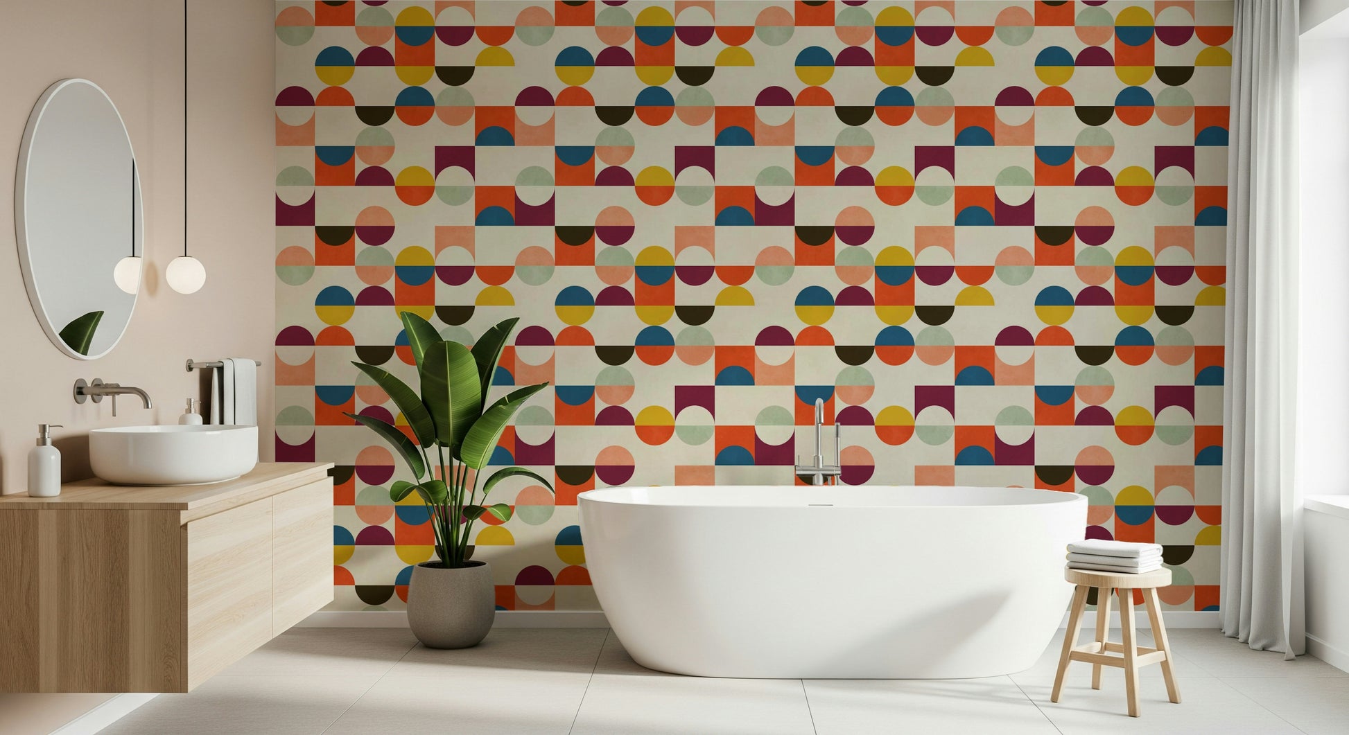 Geometric Geo Harmony colorful wall decoration graphic