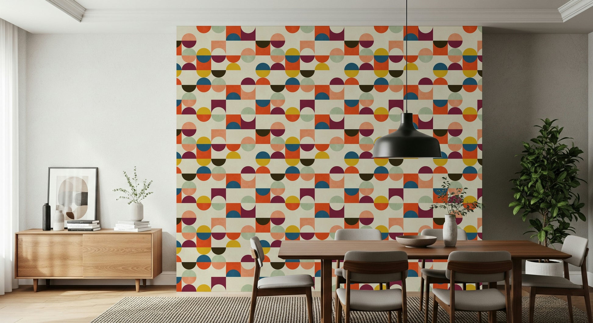 Mid-century style Retro Geo Harmony wall covering pattern