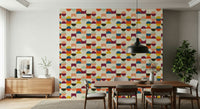 Mid-century style Retro Geo Harmony wall covering pattern