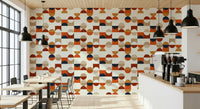Cozy Tones wallpaper burnt orange navy beige