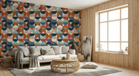 Peel and stick wallpaper Retro Rhythm mid-century shapes.