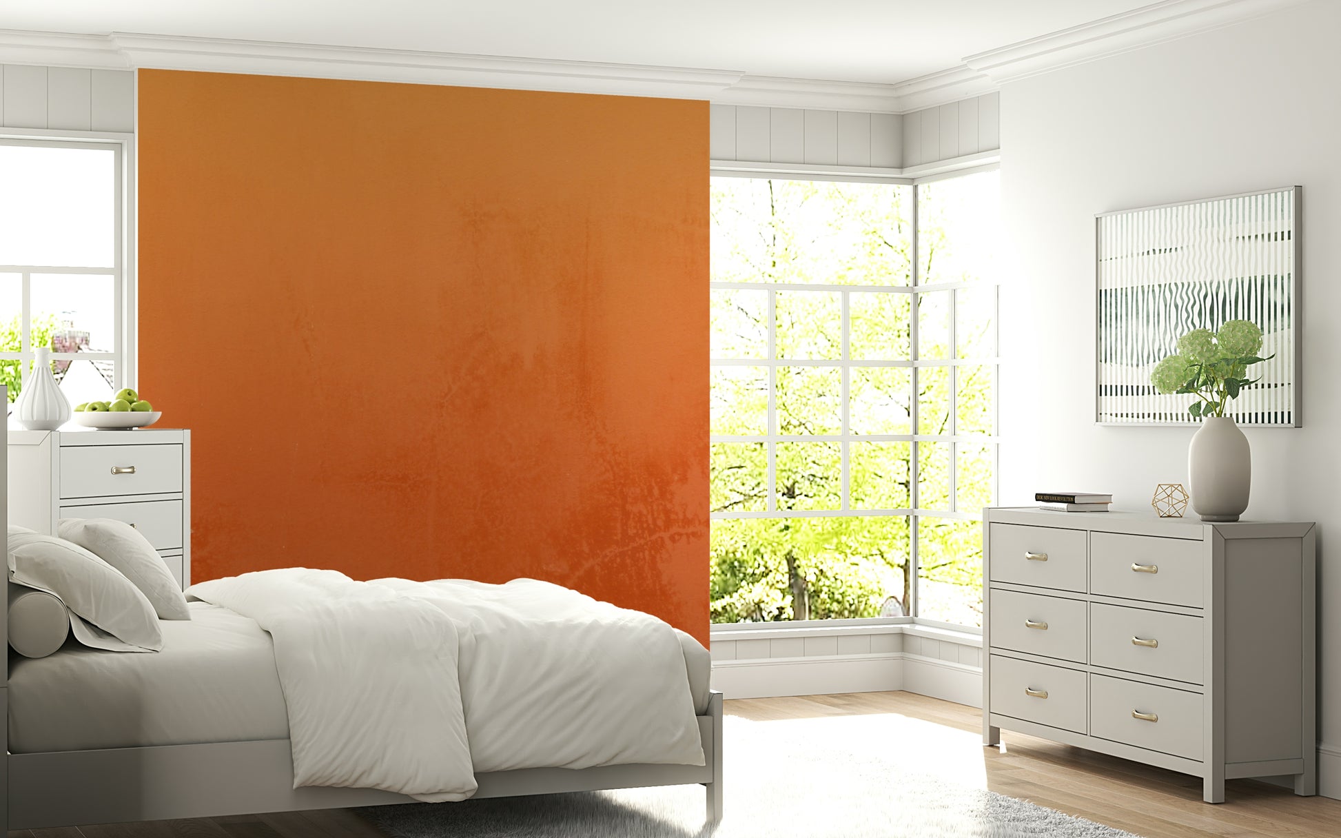 Fiery wall mural for interior spaces, inspired Sunset hues.