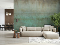 Weathered surface Oxidized Wall Art decor teal green.