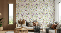 Intricate Floral Whispers wildflower detailed wall mural.