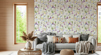 Floral Whispers romantic springtime bloom decorative wallpaper.
