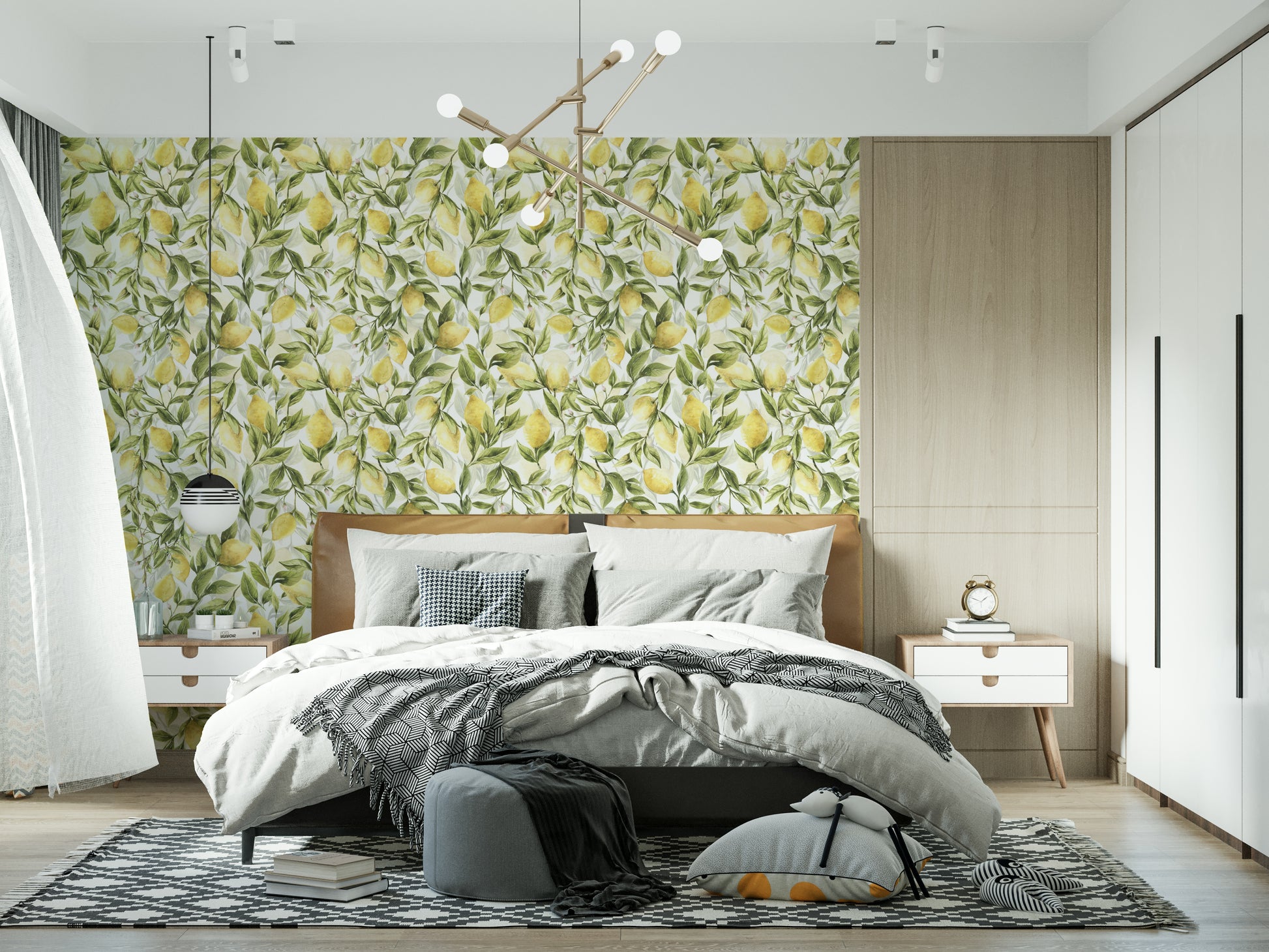 Wallpaper refreshing Lemon Grove Dreams home decor sweet light wall mural.