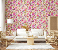 Dreamy purple accents floral wallpaper for walls.