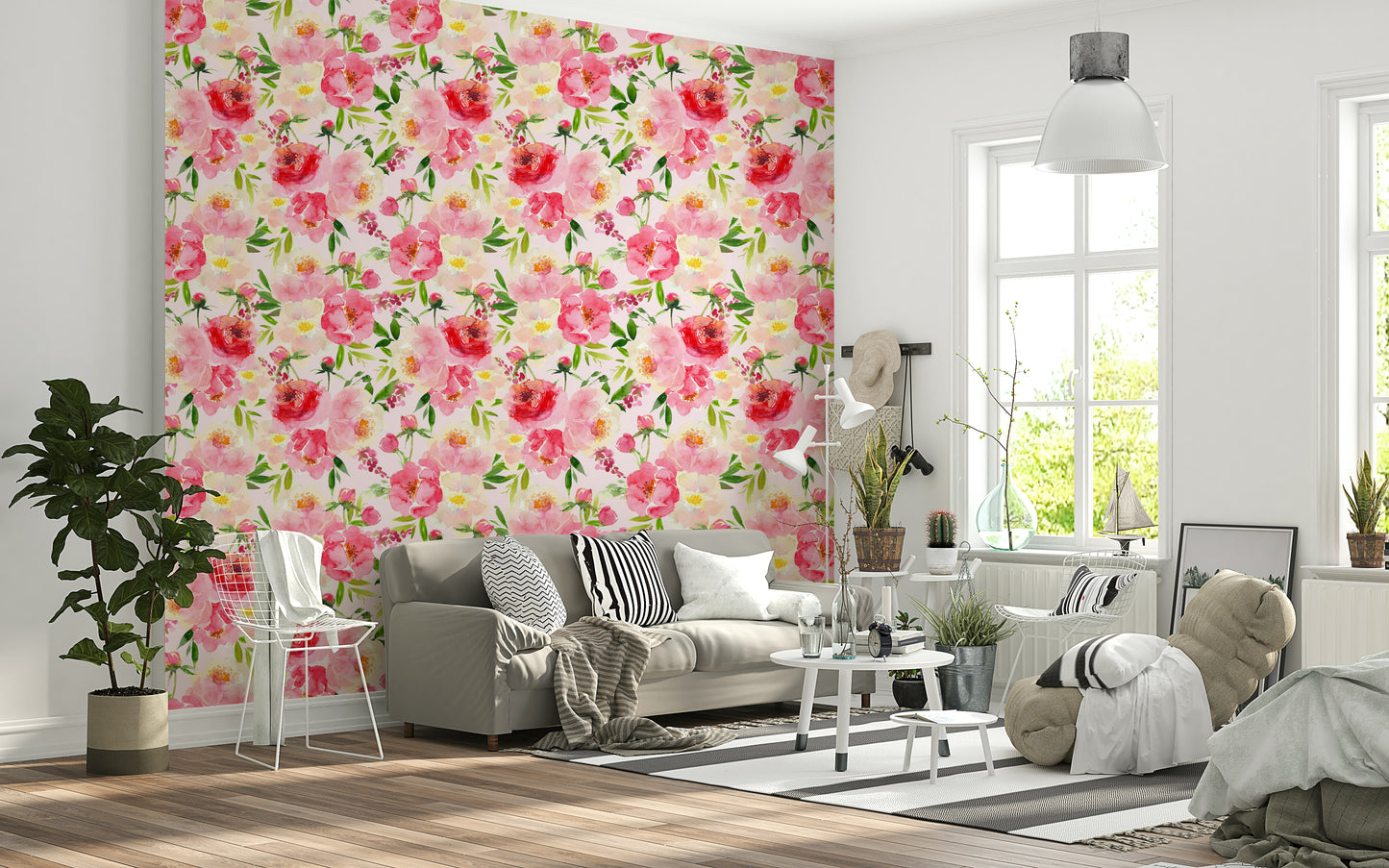 Blush Bloom Watercolor Wallpaper⁠