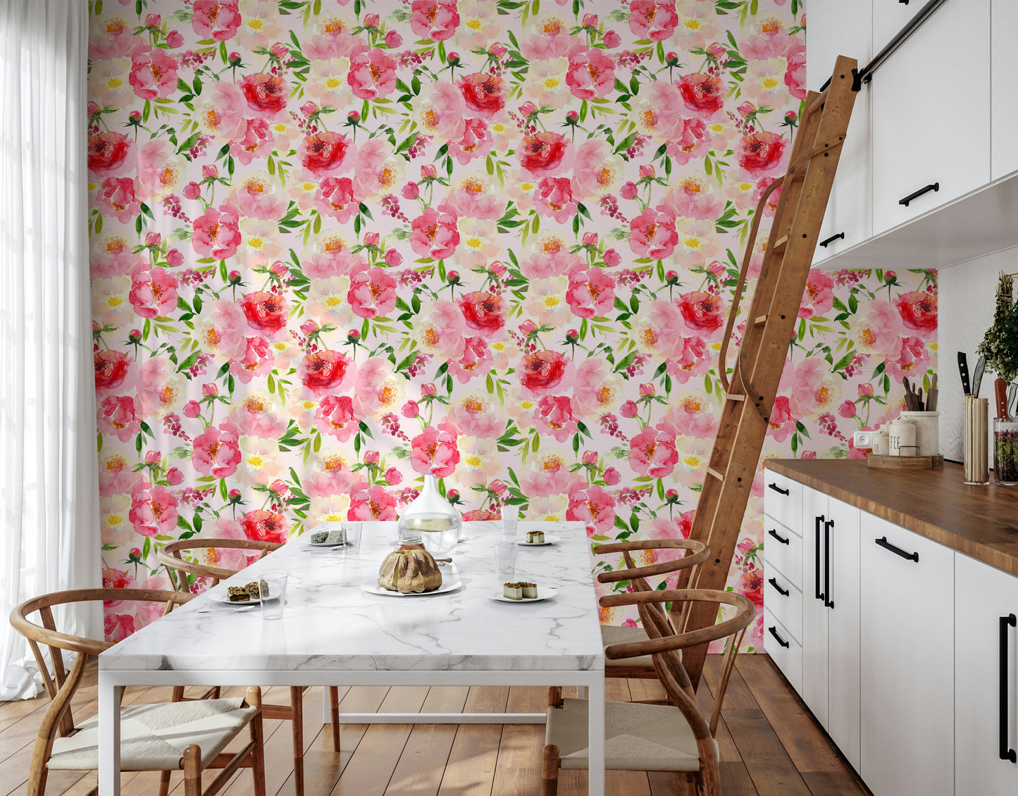 Blush Bloom Watercolor Wallpaper⁠