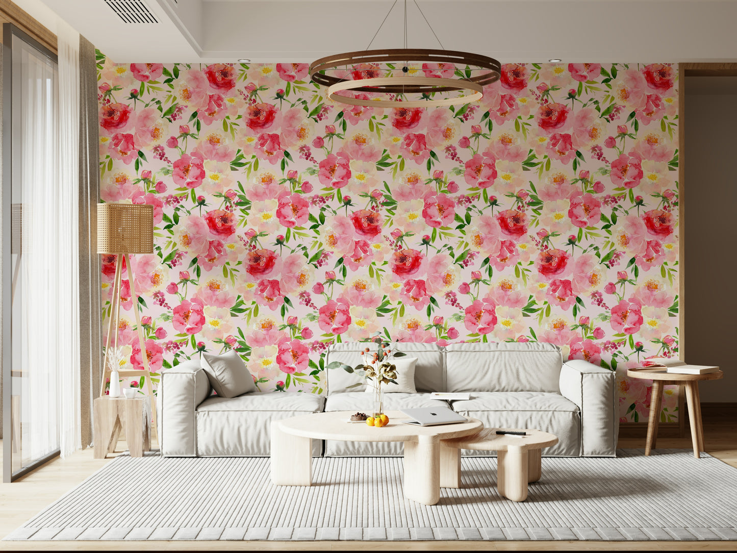 Blush Bloom Watercolor Wallpaper⁠