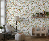 Wildflower Whispers for walls, spring garden theme, peaceful room accent.