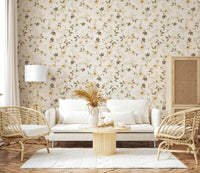 Sophisticated Daisy Dream floral wallpaper mural office space.