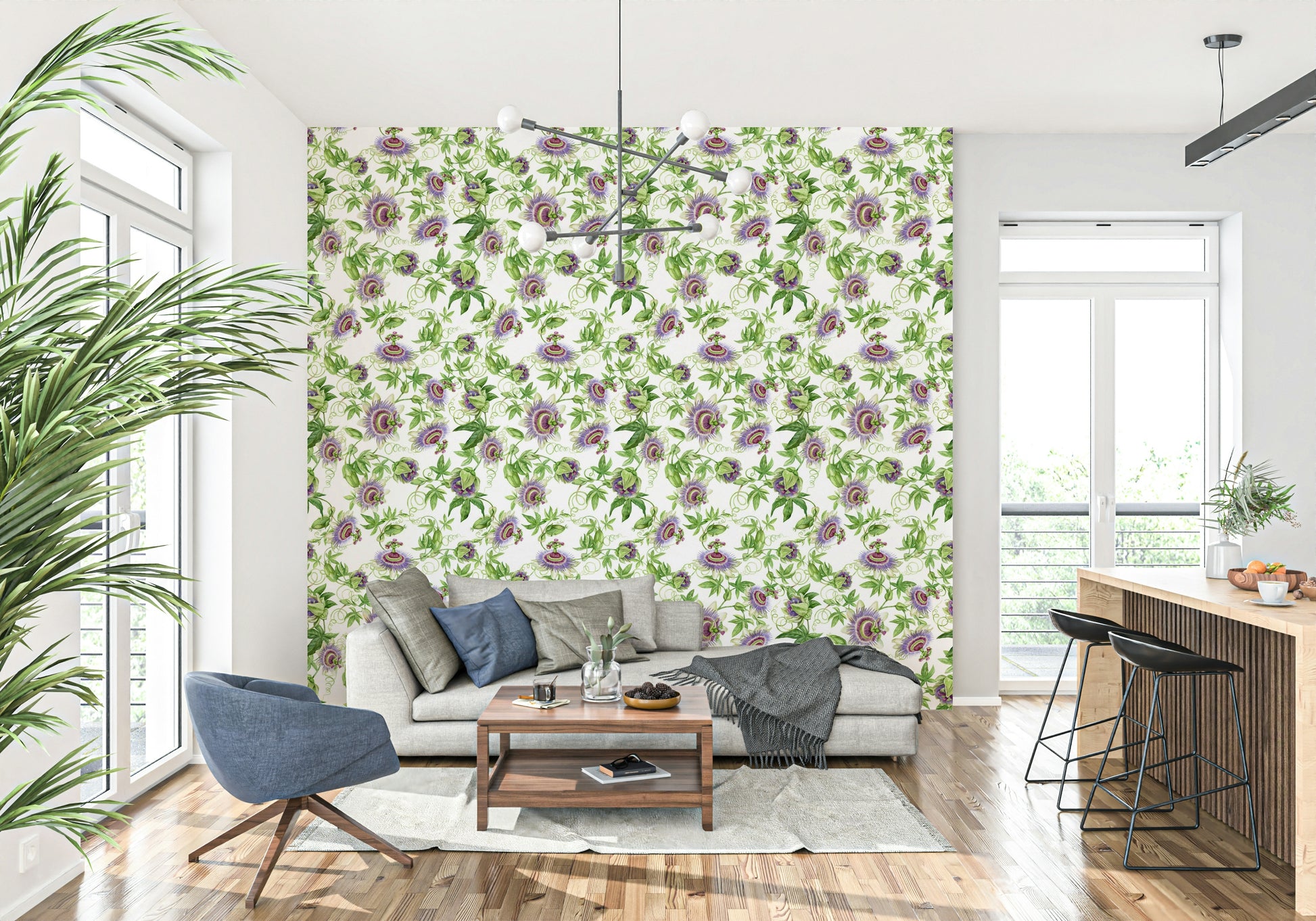 Greenery and blooms Passionflower Dream wall décor option.