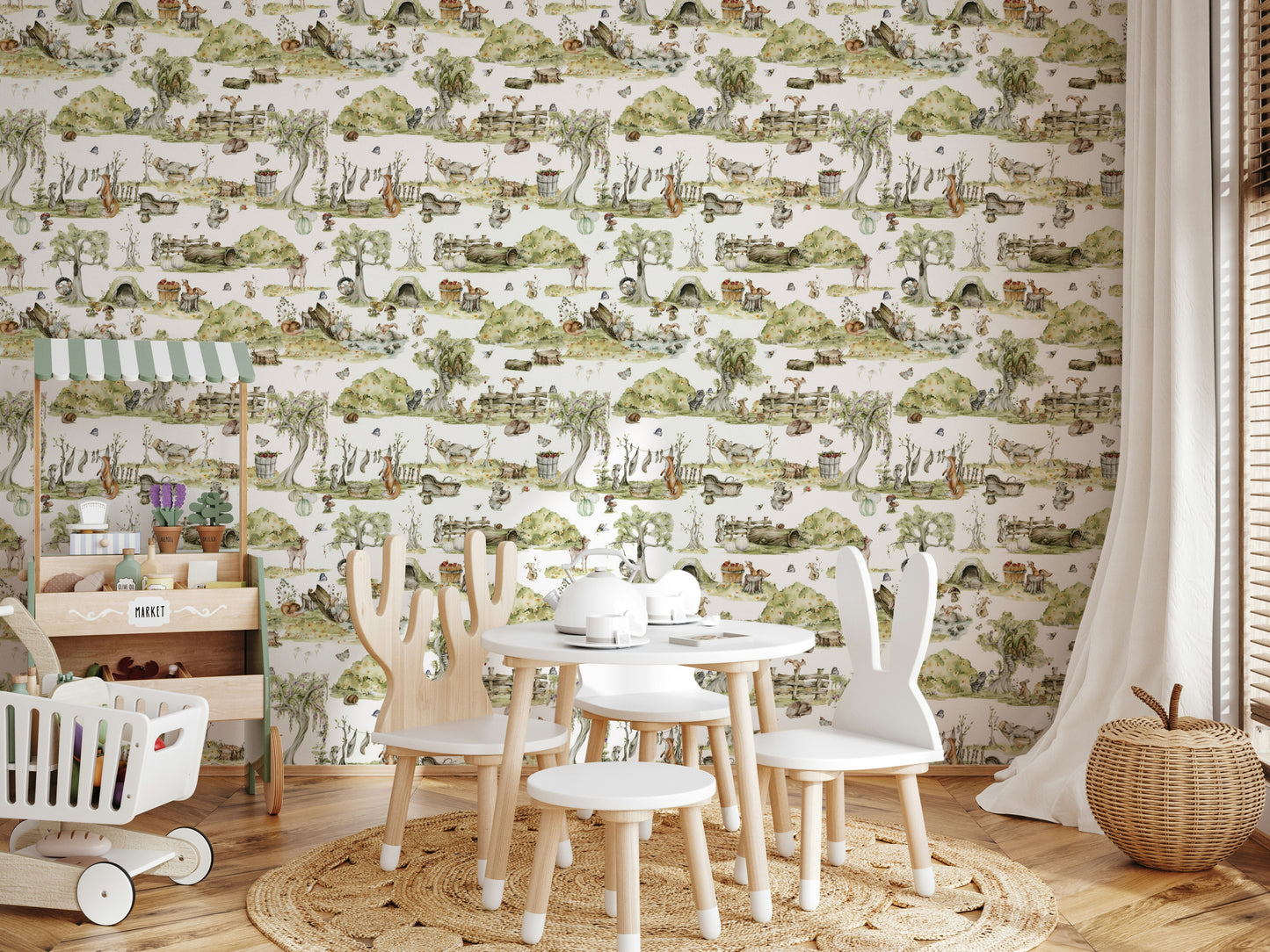 Whimsical Woodland Friends Wallpaper⁠