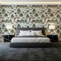 Hand-painted Equestrian Escape scenic home mural.