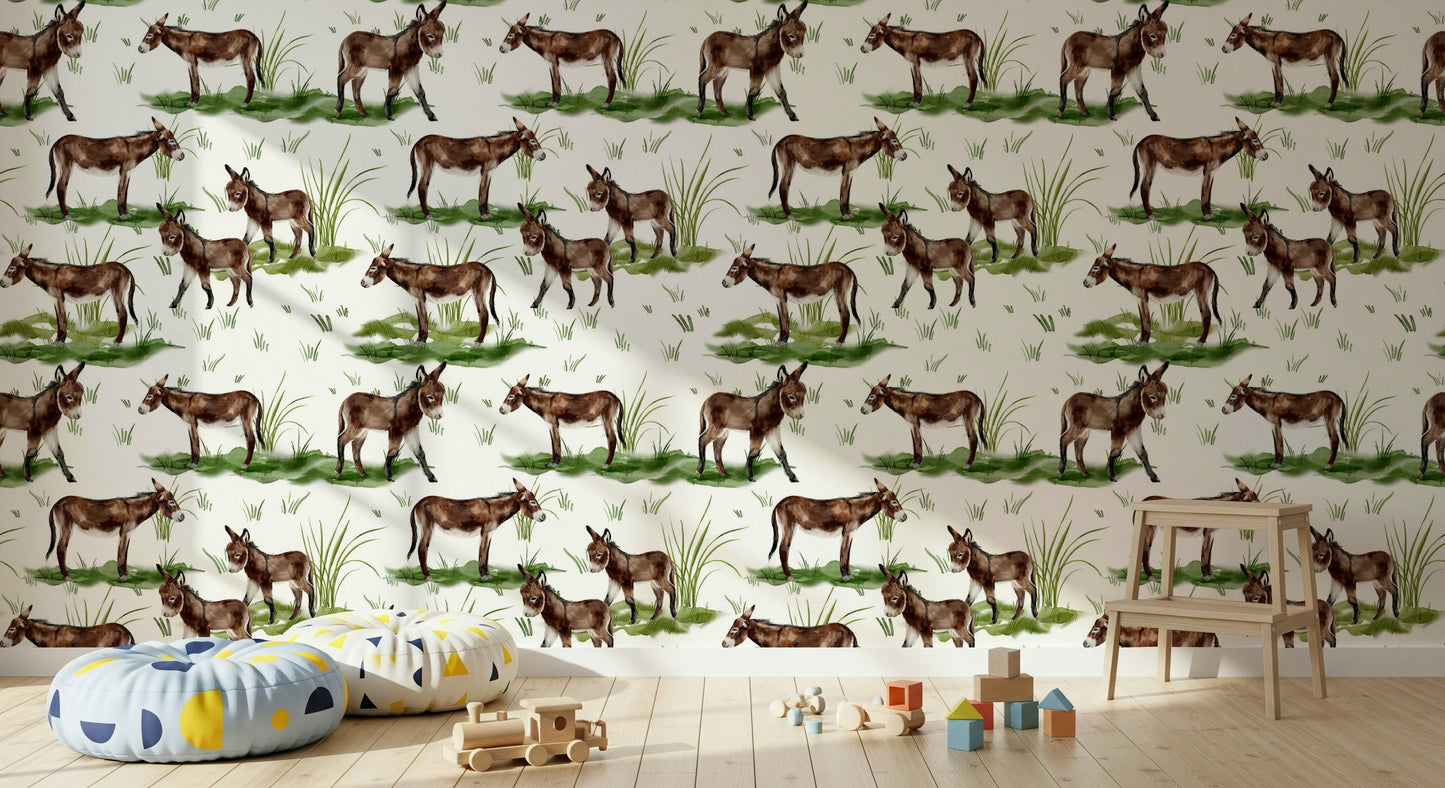 Watercolor Donkeys Wallpaper⁠