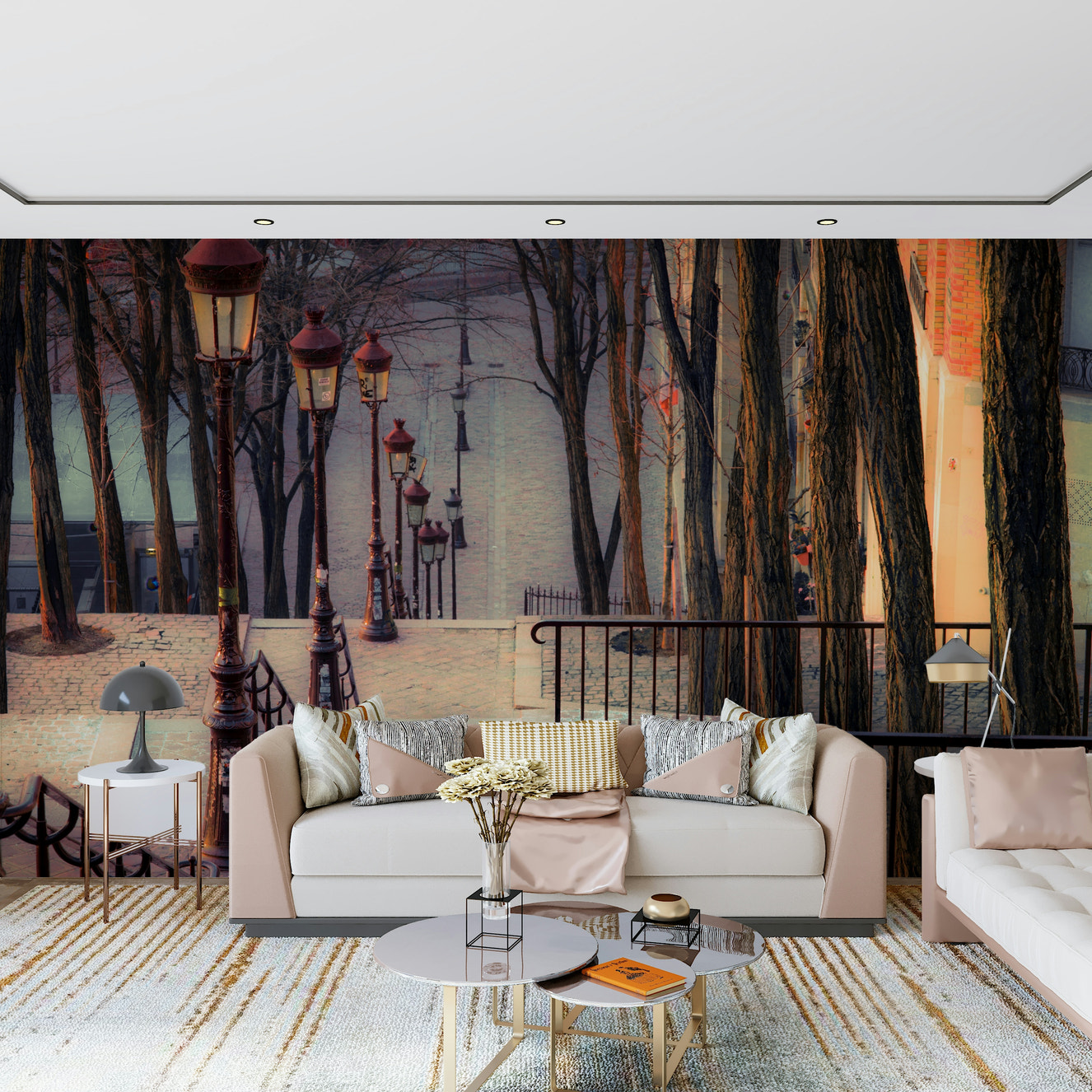 Montmartre's Iconic Staircase Wall Mural
