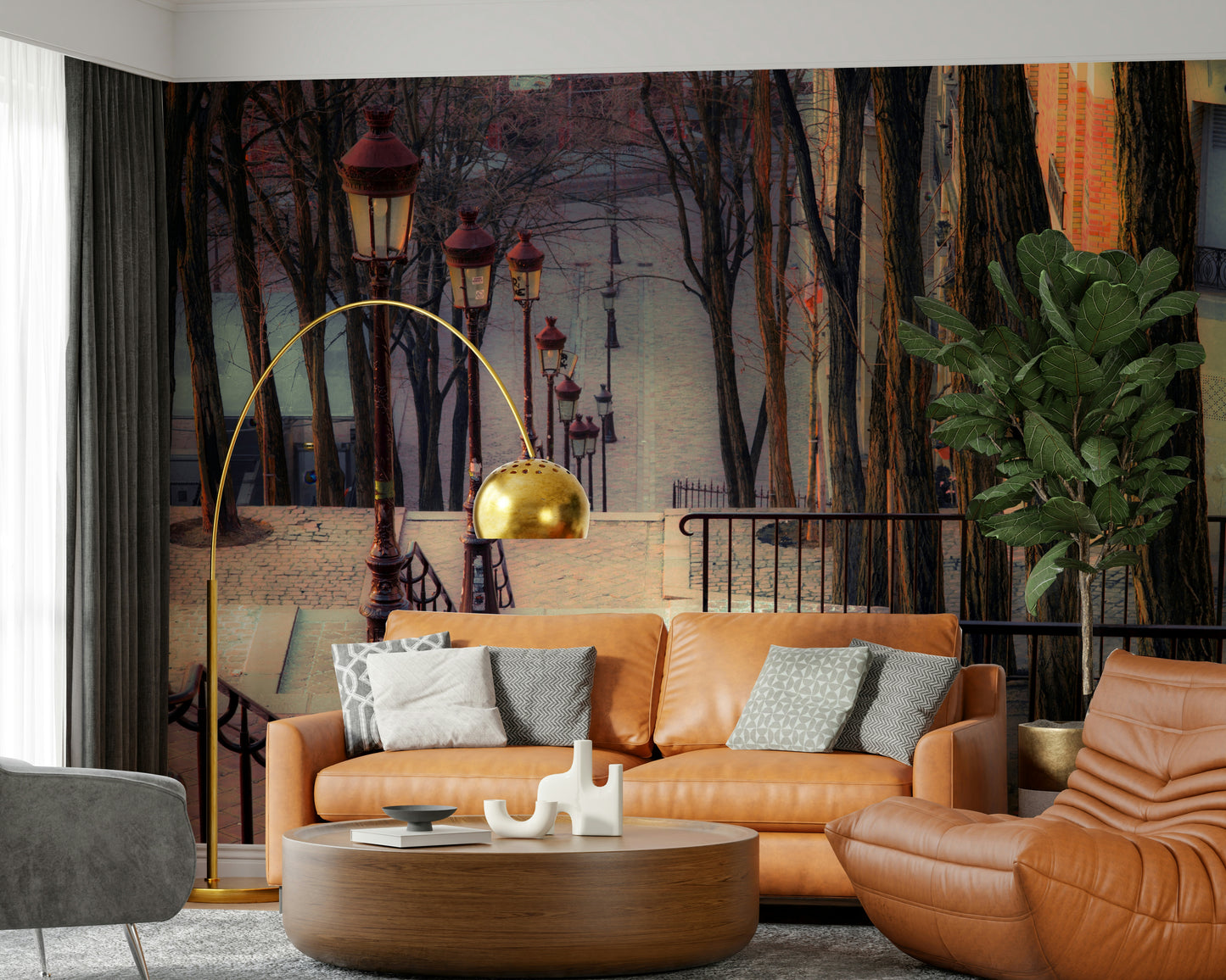 Montmartre's Iconic Staircase Wall Mural