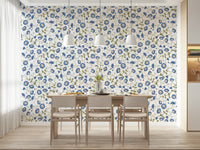 Illustrated Morning Glory wallpaper design displaying artistic floral sketches