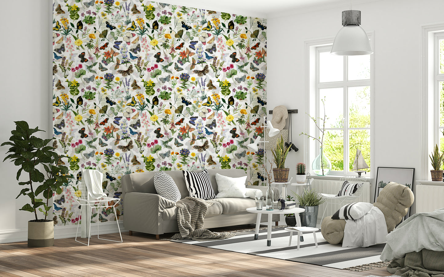 Fluttering Blooms Wallpaper⁠