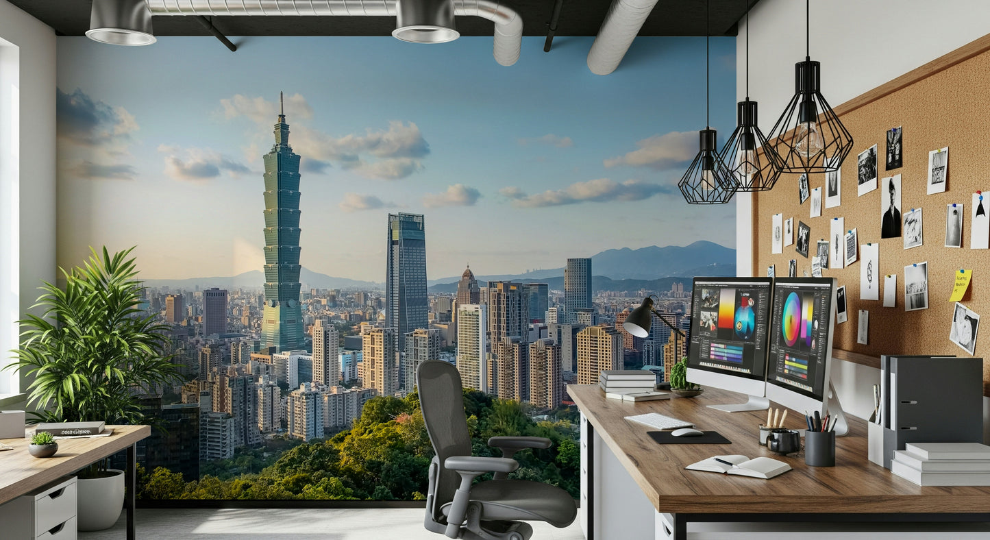 Taipei Skyline Serenity Wall Mural