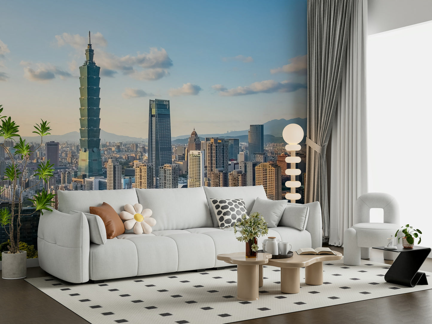 Taipei Skyline Serenity Wall Mural