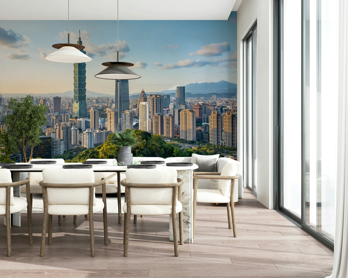 Taipei Skyline Serenity Wall Mural