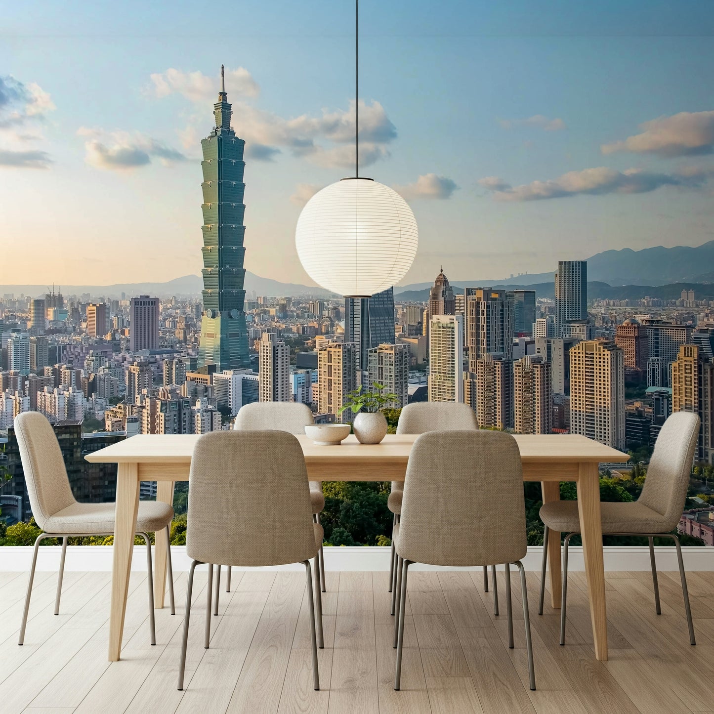 Taipei Skyline Serenity Wall Mural
