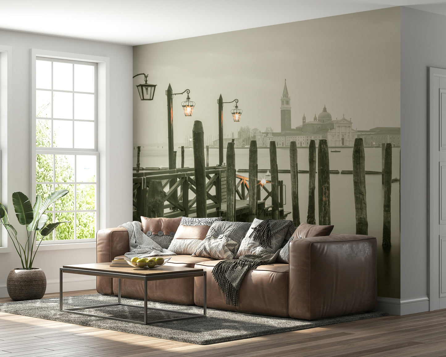 Quiet Waterside Reflection Wall Mural