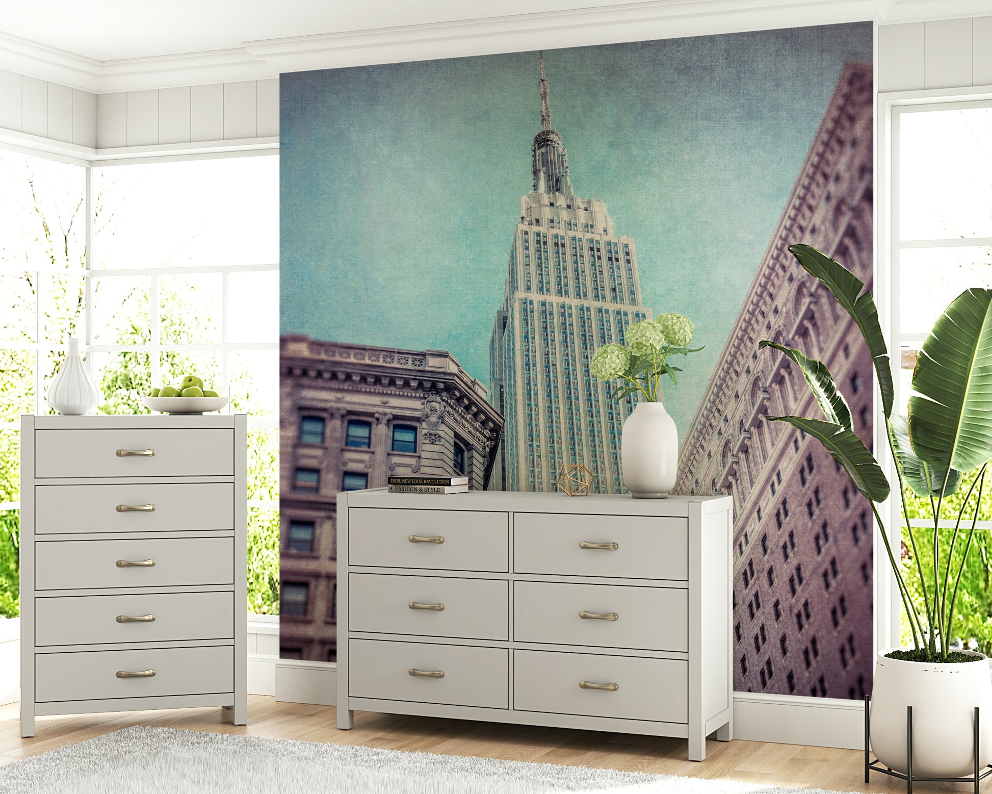 Iconic Majesty peel and stick vista: Urban photographic artwork.