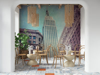 Dramatic building facade wallpaper: Iconic Majesty towering vista.